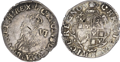 Charles I Sixpence Tower S2813