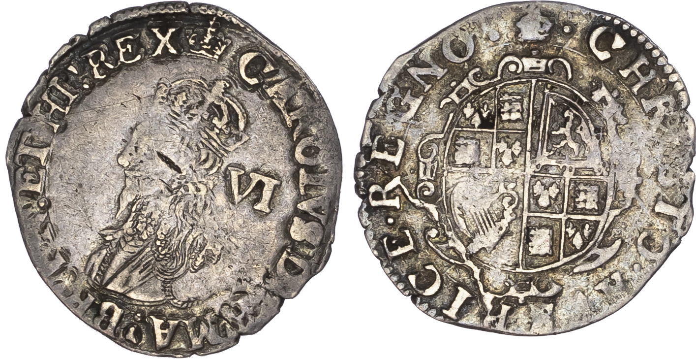 Charles I Sixpence Tower S2813