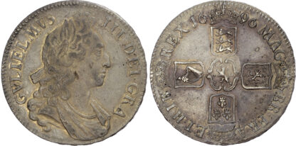 William III (1694-1702), Crown, 1696, first bust, Octavo edge