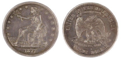 USA, silver Trade Dollar, 1877, San Francisco - XF Detail