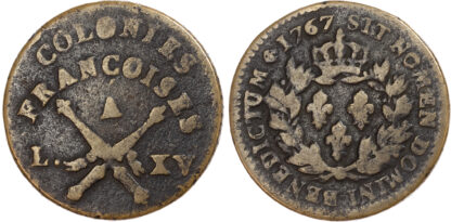 USA, French Colonies, bronze Sou, 1767-A