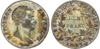 France, First Empire, Napoleon I (1804-1815), silver Demi Franc