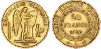 France, Republic, gold 20 Francs, 1898