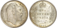 India, EIC, Edward VII (1901-1910), silver Rupee, 1906, Calcutta