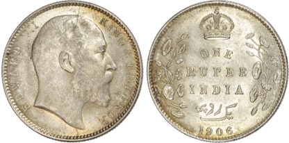 India, EIC, Edward VII (1901-1910), silver Rupee, 1906, Calcutta