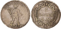 Sweden, Karl XII (1697-1718), copper Daler, Mercury, 1718 - emergency issue