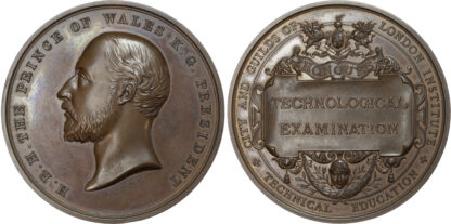 Edward VII as Prince of Wales (1841-1901), City and Guilds of London Institute – Ordinary Technological Examination, copper medal
