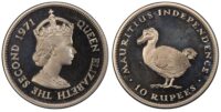 Mauritius, Elizabeth II (1952-2022), silver Proof 10 Rupees - PR 65