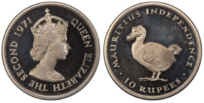 Mauritius, Elizabeth II (1952-2022), silver Proof 10 Rupees - PR 65