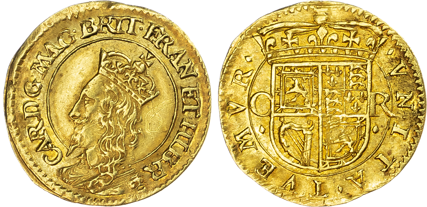 Scotland, Charles I Gold 1/8 Unit or Halfcrown