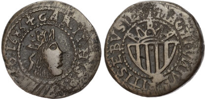 Spain, Kingdom of Majorca, Charles II (1665-1700), copper Cinquena - Ibiza