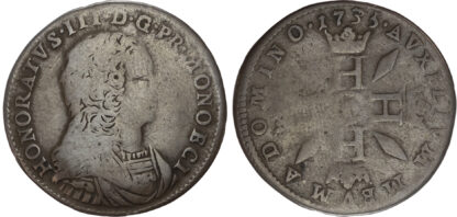 Monaco, Honore III (1733-1795), copper Pezzetta