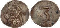 Germany, Metz, copper 3 Pfennige, 1637