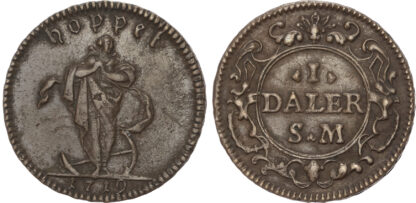 Sweden, Karl XII (1697-1718), copper Daler, 1719 - emergency issue