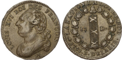 France, Constitution (1791-1792), bronze 12 Deniers