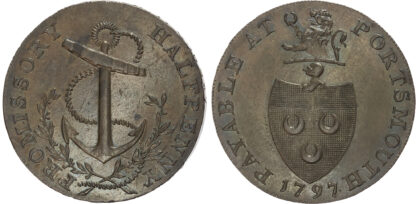 Hants. Portsmouth, G. Robinson, J. Mooney, and J. Carter, Halfpenny, 1797