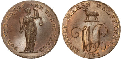 Kent, Dimchurch , William Parris, Halfpenny 1794
