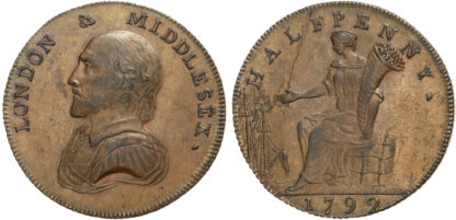 London & Middlesex, Unknown Issuer Halfpenny 1792