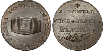 Mon, Abergavenny, James Powell, Halfpenny 1795