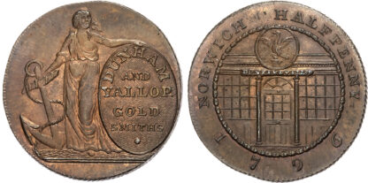 Norf. Norwich , Dunham & Yallop Halfpenny 1796