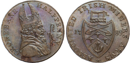 Co. Wick. Cronebane , Associated Irish Mining Co. Halfpenny, 1789