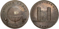 Cambs. Cambridge , Skidmore’s Globe Series British Penny 1797