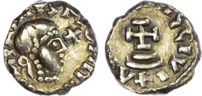 Merovingian, electrum Denier - moneyer Maurinus