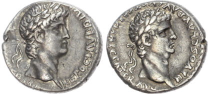 Nero, with Divus Claudius, Silver Didrachm