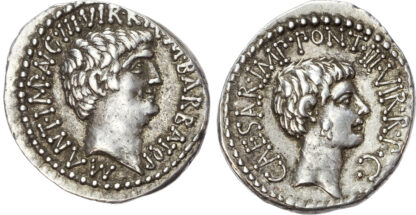 Mark Antony & Octavian, Silver Denarius