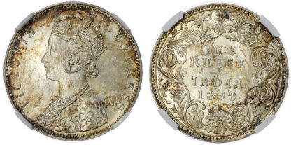 India, EIC, Victoria (1837-1901), silver Rupee, 1898, incuse B - MS 62
