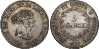 Italy, Lucca, Elisa Bonaparte & Felice Baciocchi (1805-1814), silver 5 Francs
