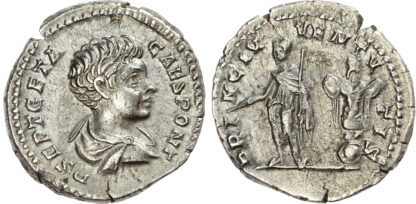 Geta as Caesar, Silver Denarius