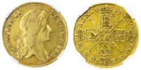 Charles II Two Guineas 1664 - NGC XF40