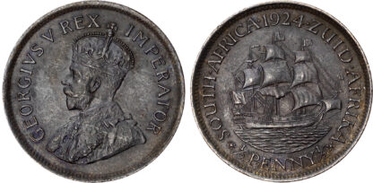 South Africa, George V (1910-1936), bronze Halfpenny, 1924