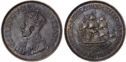 South Africa, George V (1910-1936), bronze Halfpenny, 1923