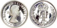 Elizabeth II (1952-2022) Maundy Set, 1957, Fourpence, Threepence, Twopence, Penny