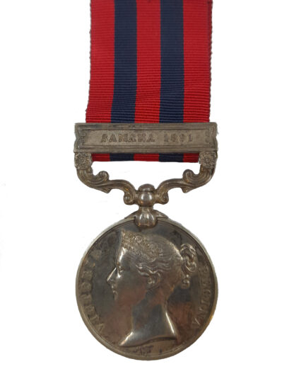 India General Service Medal, 1854-95, one clasp, Samana to Private W. Dingwall