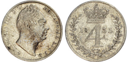 William IV (1830-1837) Maundy Set, 1835, Fourpence, Threepence, Twopence, Penny
