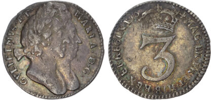 William & Mary (1689-1694) Maundy Set, 1694, Fourpence, Threepence, Twopence, Penny