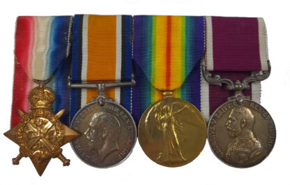 The 1914 Star Trio Long Service Group of 4 to Saddler Corporal, later Acting Serjeant, Henry W Mills