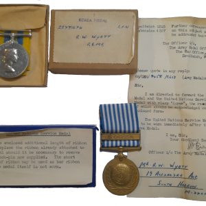 A Korea and UN Korea Pair awarded to Craftsman R.W. Wyatt