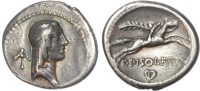 L. Calpurnius Piso Frugi  Silver Denarius