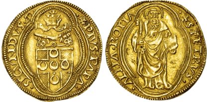 Italy, Papal States, Pius II, gold Ducat