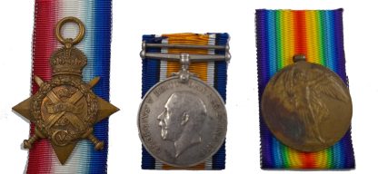 The Great War Neuve Chapelle Casualty 1914 Star Trio to Private William Carnegie