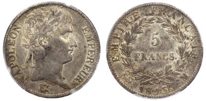France, First Empire, Napoleon I, silver 5 Francs, 1813‑M