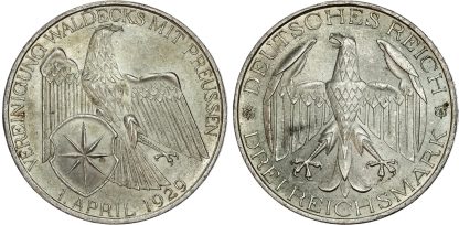 Germany, Weimar Republic, silver 3 Reichsmark, 1929 A