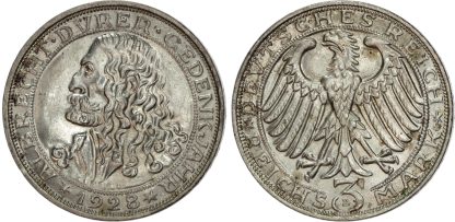 Germany, Weimar Republic, silver 3 Reichsmark, 1928 D