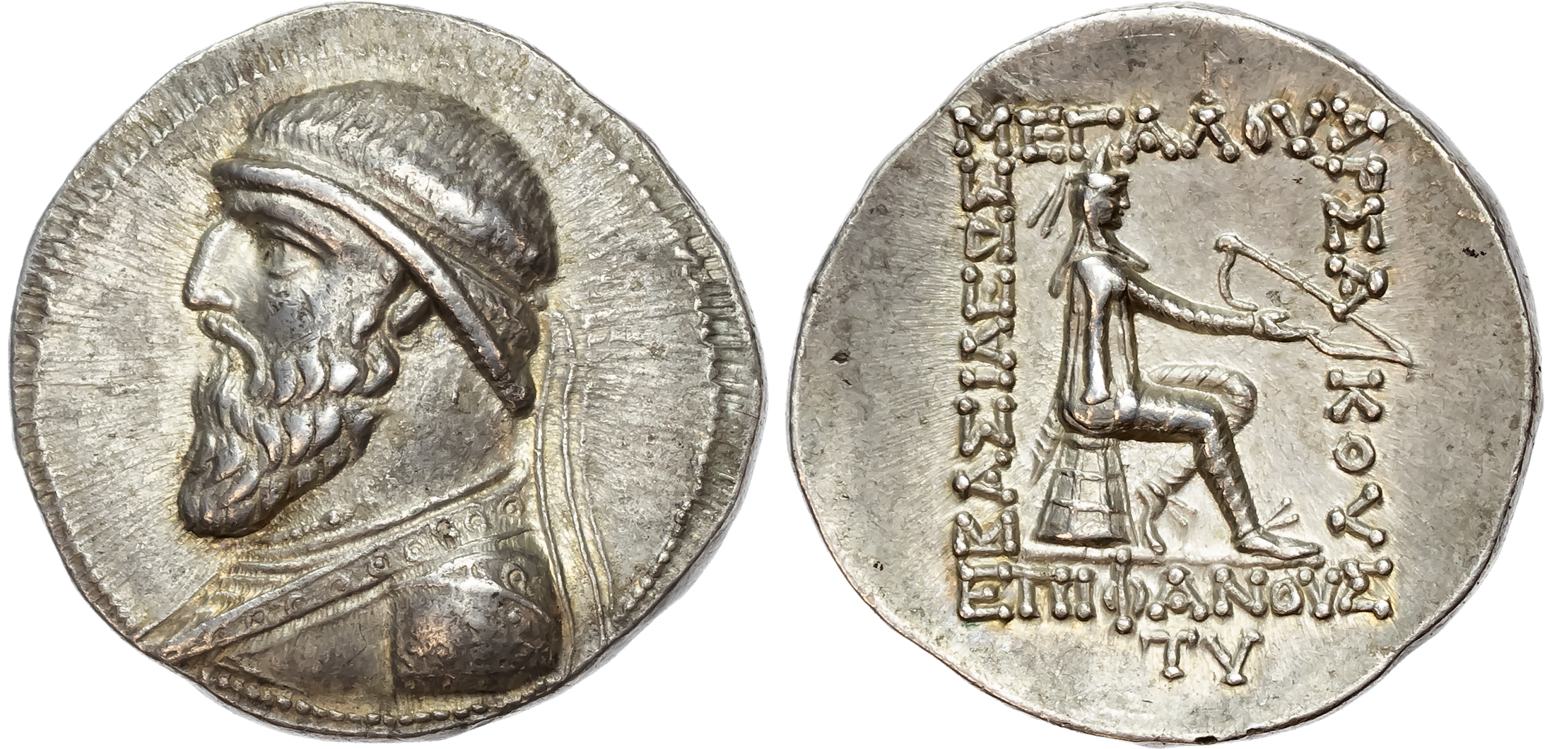 Kingdom of Parthia, Mithradates II Silver Tetradrachm