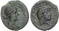 Cleopatra VII and Mark Antony Æ22, mint of Chalkis