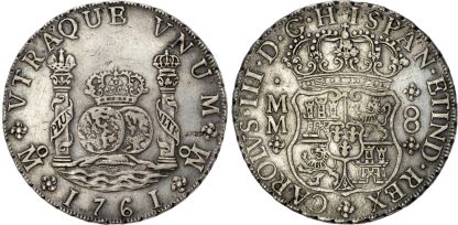 Mexico, Charles III, silver 8 Reales, 1761